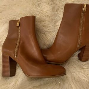 Michael Kors Brown Leather booties worn only once